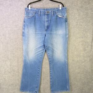Wrangler Jeans Mens 40x30 Blue Precedent Denim Straight Leg Stonewash Classic